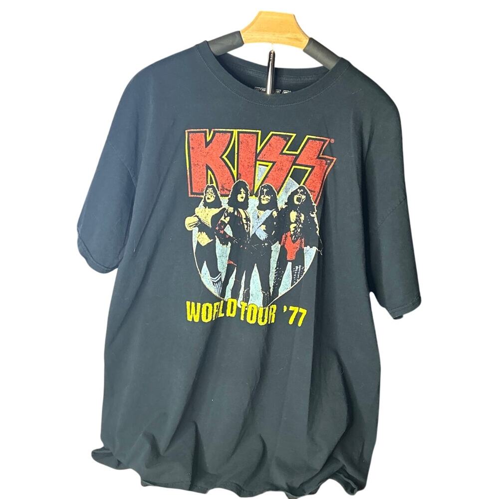Kiss World Tour 77 Men's 2xl black t-shirt
